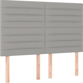 vidaXL Κρεβάτι Boxspring με Στρώμα &amp; LED Αν.Γκρι 140x200εκ. Υφασμάτινο