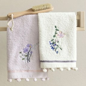 Πετσέτες Blossom (Σετ 2τμχ) Lila-Ecru Nima Towels Set 30x50cm 100% Βαμβάκι