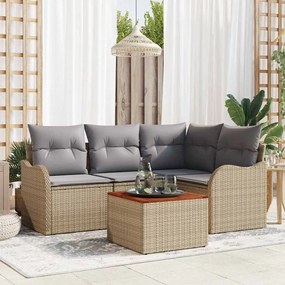 vidaXL Σετ Καναπέδων Κήπου 5 pcs Beige, ανοιχτό γκρι