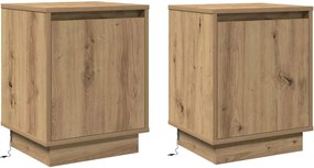 vidaXL Κομοδίνο 2 pcs Artisan Oak 39 x 34,5 x 50 εκ.