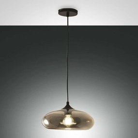 Φωτιστικό Οροφής Ela 3489-40-126 Transparent Grey Fabas Luce Metal, Glass