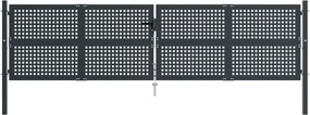 vidaXL Πόρτα Κήπου Ανθρακί 400x125 εκ. Ατσάλι