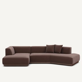 Γωνιακός καναπές αριστερός από λινό βελούδο, JACOPO