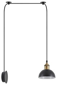 Φωτιστικό Τοίχου - Απλίκα SE21-BL-B10-BL1W-MS3 ADEPT PENDANT Black Metal Shade Wall Lamp+ - Μέταλλο - 77-8898