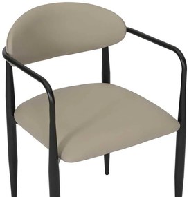 Πολυθρόνα Kalone pakoworld pu σε γκρι-μπεζ απόχρωση 56x55x78εκ