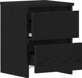 vidaXL Κομοδίνο 2 pcs Μαύρη Οξυά 30 x 30 x 40 cm Επεξεργασμένο ξύλο