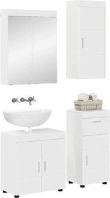 vidaXL Σετ Επίπλων Μπάνιου TULUM 4 pcs Υψηλής γυαλάδας λευκό