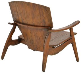 Πολυθρόνα Brazin καρυδί teak ξύλο 72x71x77εκ