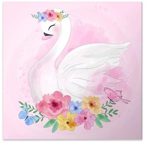 Πίνακας σε καμβά "Baby Swan" Megapap ψηφιακής εκτύπωσης 40x40x3εκ.-GP033-0105