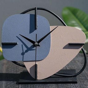 Ρολόι Επιτραπέζιο 901LMN1208 25x22cm Multi-Blue Aberto Design Metal