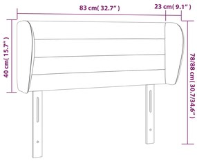 Κεφαλάρι με Πτερύγια Μαύρο 83 x 23 x 78/88 εκ. Υφασμάτινο 3117260