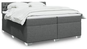 ΚΡΕΒΑΤΙ BOXSPRING ΜΕ ΣΤΡΩΜΑ ΣΚΟΥΡΟ ΓΚΡΙ 200X200 ΕΚ. ΥΦΑΣΜΑΤΙΝΟ 3288303