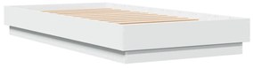 vidaXL Πλαίσιο Κρεβατιού με λυχνίες LED Λευκό 90 x 190 εκ.
