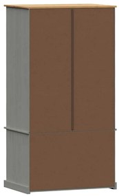 vidaXL Ντουλάπα VIGO Γκρι 90 x 55 x 170 εκ. από Μασίφ Ξύλο Πεύκου