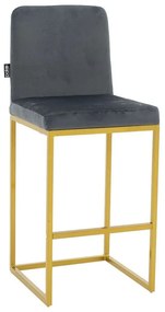 Σκαμπό Μπαρ Hydro 029-000182 46x52x100cm Anthracite-Gold