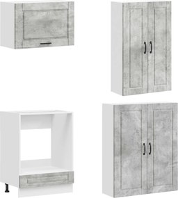 vidaXL Μονάδα κουζίνας PORTO 8 pcs Γκρι Σκυροδέματος