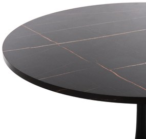 ΤΡΑΠΕΖΙ ΤΡΑΠΕΖΑΡΙΑΣ ROLLO HM9422.12 ΣΤΡΟΓΓΥΛΟ BLACK MARBLE Φ120x74Yεκ.