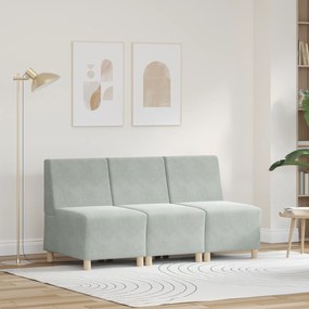 vidaXL Καναπέδες 3 pcs Ανοιχτό γκρι 55 x 74 x 82 εκ. Βελούδο