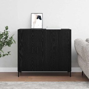vidaXL Πλαϊνό γραφείο Μαύρο 90 x 34 x 80 εκ. Επεξεργασμένο ξύλο