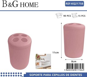 Θήκες οδοντόβουρτσας πλαστικές σε σετ 5Χ - Pink - 21758