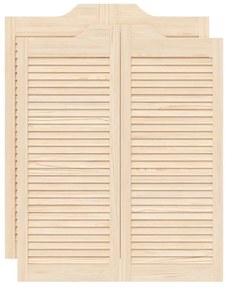 SWING DOORS LOUVRED DESIGN 2-PAIR 100X80 CM ΜΑΣΙΦ ΞΥΛΟ ΠΕΥΚΟ 4107129