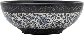 vidaXL Νιπτήρας Μαύρος και Μπλε Φ41 x 14 εκ. Κεραμικός