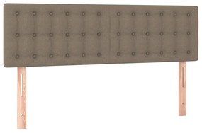 vidaXL Κρεβάτι Boxspring με Στρώμα Taupe 140x200 εκ. Υφασμάτινο