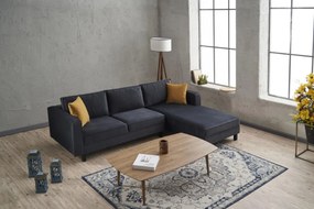 Corner Sofa Kale Velvet Right - Anthracite Anthracite