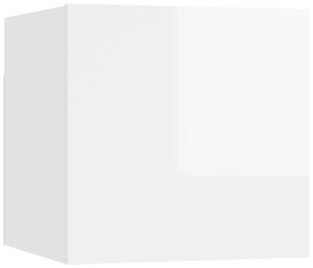 vidaXL Κομοδίνα 2 τεμ. Γυαλιστερό Λευκό 30,5x30x30 εκ. από Μοριοσανίδα