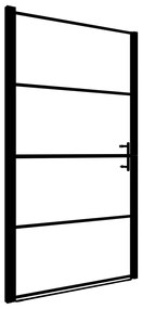 vidaXL Πόρτα Ντουζιέρας Μαύρη 100 x 178 εκ. Αμμοβολισμένο Ψημένο Γυαλί