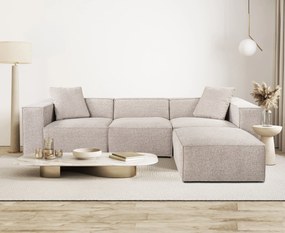 Corner Sofa Lora (L1-O1-1R-POUFFE ) - Mocha Mocha