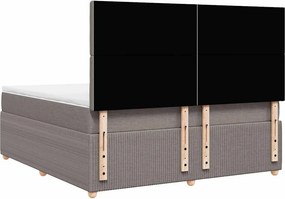 vidaXL Κρεβάτι Boxspring με Στρώμα Taupe 180x200 εκ. Υφασμάτινο