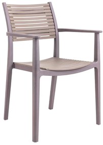 Πολυθρόνα AKRON PP-UV Καφέ/Sand Beige 60x55x85cm