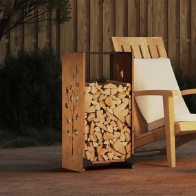 vidaXL Ράφι για καυσόξυλα 40x30x80 cm Ατσάλι σκληρυθέν στον αέρα