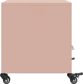 vidaXL Κομοδίνα 2 τεμ. Ροζ 36x39x43,5 εκ. από Χάλυβα