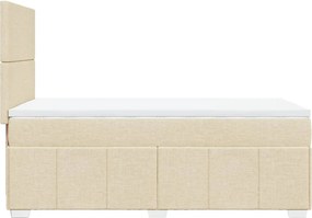 vidaXL Κρεβάτι Boxspring με Στρώμα Κρεμ 90x190 εκ.Υφασμάτινο