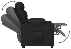 vidaXL Πολυθρόνα Ανακλινόμενη Μαύρη Υφασμάτινη