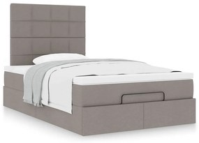 VidaXL Οθωμανικό κρεβάτι με στρώμα Taupe 120x190 cm Ύφασμα