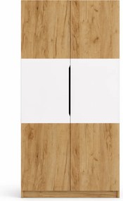 Δίφυλλη Ντουλάπα Ρούχων VENTO Ρουστίκ/Λευκό 90x50x195