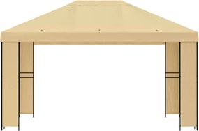 vidaXL Κιόσκι 4 x 3 μ Κρεμ Πολυεστέρας και Χάλυβας 190 gsm