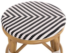 Σκαμπό CHINO C6285.03 Αλουμινίου Bamboo Look με Λευκό - Μαύρο Textilene Φ36x46Υ εκ. 36x36x46 εκ.