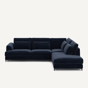 Γωνιακός καναπές-κρεβάτι, δεξιός, βελούδο chenille, Marsile