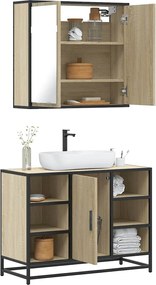 vidaXL Σετ Επίπλων Μπάνιου 2 Τεμαχίων Sonoma Δρυς Επεξεργασμένο Ξύλο