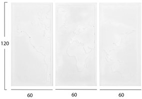ΠΙΝΑΚΑΣ 3-ΠΤΥΧΟΣ WORLD MAP SANTORINI HM4504 MDF ΣΕ ΥΠΟΛΕΥΚΟ ΧΡΩΜΑ 180x4(πάχος)x120Υεκ.