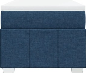 vidaXL Κρεβάτι Boxspring με Στρώμα Μπλε 90x200 εκ.Υφασμάτινο