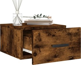 vidaXL Κομοδίνο Επιτοίχιο Καπνιστή Δρυς 35 x 35 x 20 εκ.