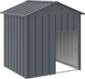 vidaXL Σπιτάκι Σκύλου με Οροφή Ανθρακί 117x103x123 εκ. Γαλβαν. Χάλυβας