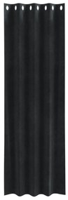 vidaXL Curtains Blackout  με Eyelets 2 τεμαχίων Μαύρο Βελούδο