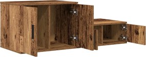 vidaXL Ντουλάπι αποθήκευσης 2 pcs Παλιό ξύλο 127 x 41 x 40 εκ