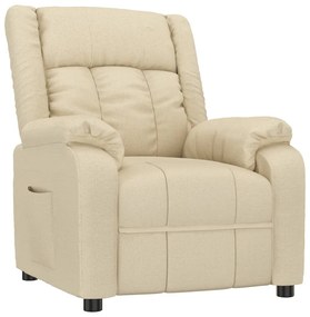 vidaXL Πολυθρόνα Ανακλινόμενη Κρεμ Υφασμάτινη